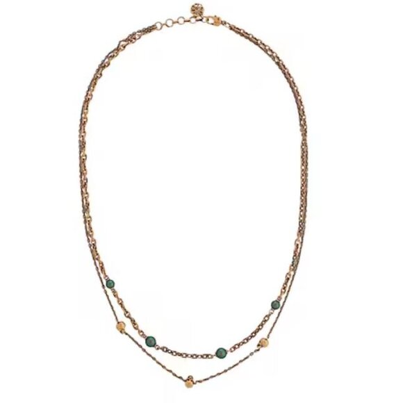 Alexander McQueen Jewelry - Alexander McQueen Layered Skull Beads Necklace Bronze Green